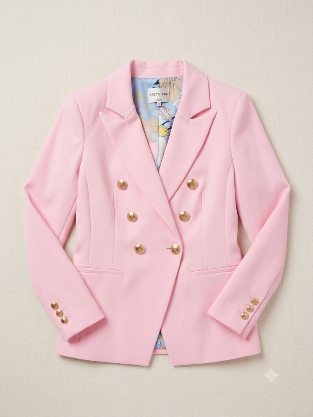 Patty Kim New York Pink Double-Breasted Blazer NWT